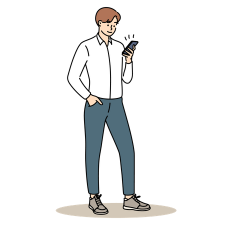 Man using mobile  Illustration