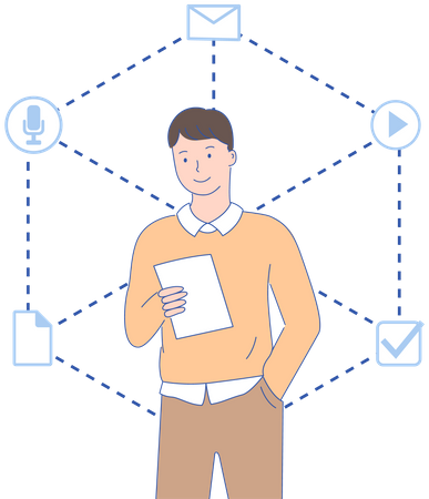 Man using mobile  Illustration