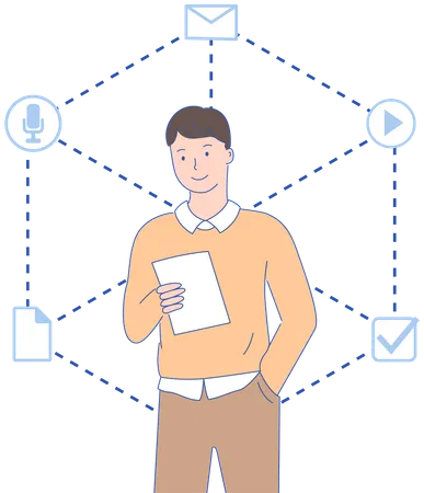 Man using mobile  Illustration