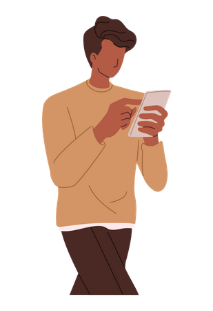 Man using mobile  Illustration