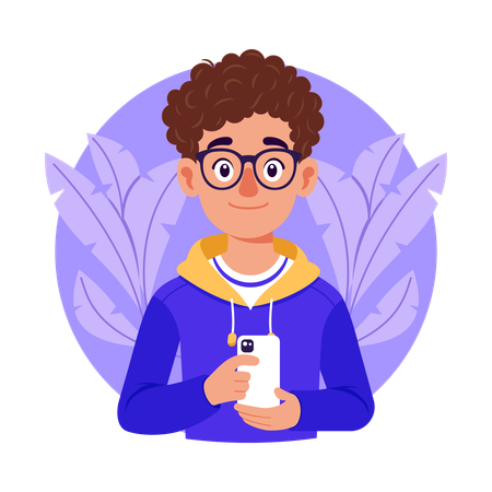 Man using mobile  Illustration