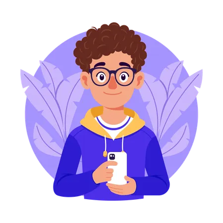 Man using mobile  Illustration