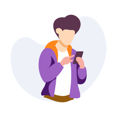 Man using mobile phone  Illustration