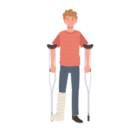 Man Using Mobility Aid For Recovery  Illustration