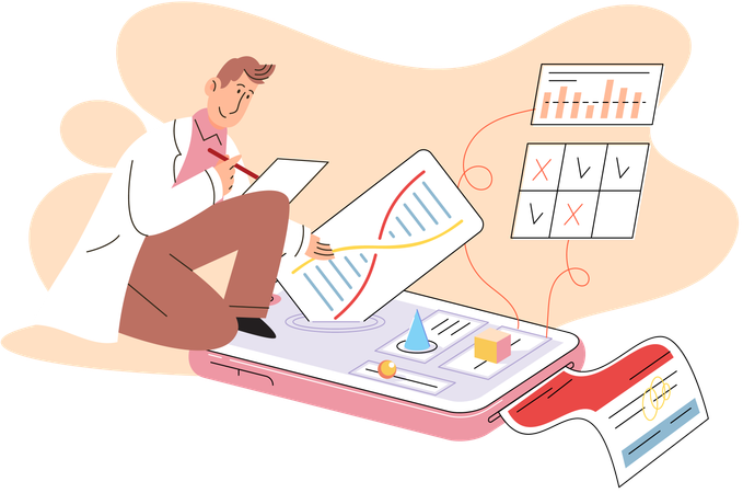 Man using online healthcare service  Illustration