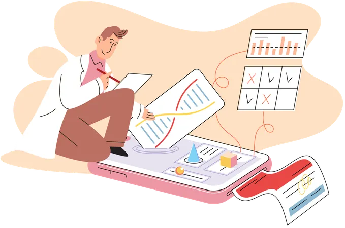 Man using online healthcare service  Illustration