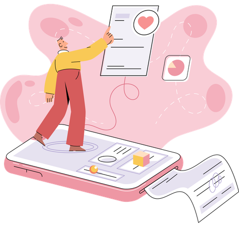 Man using online healthcare service  Illustration