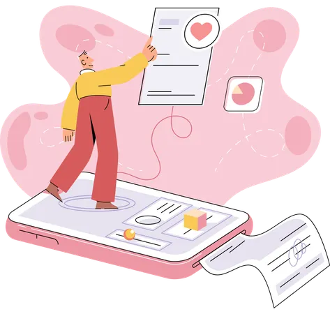 Man using online healthcare service  Illustration