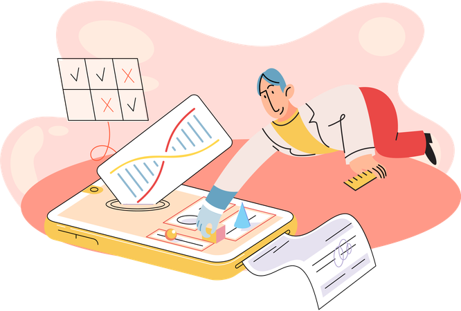 Man using online healthcare service  Illustration
