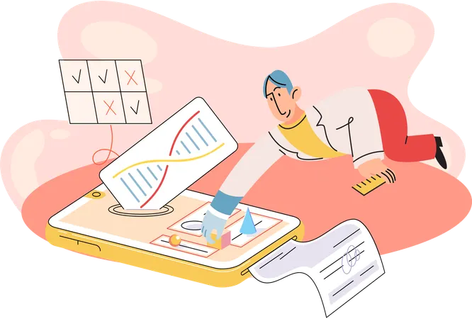 Man using online healthcare service  Illustration