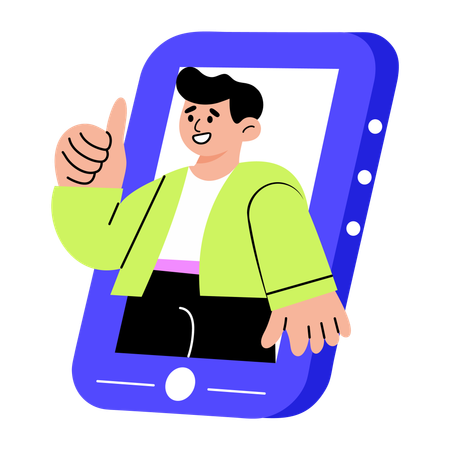Man using online portal  Illustration