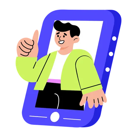 Man using online portal  Illustration