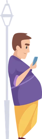 Man using phone Illustration