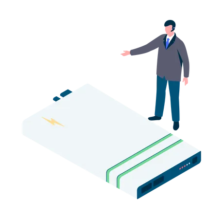 Man using power bank  Illustration