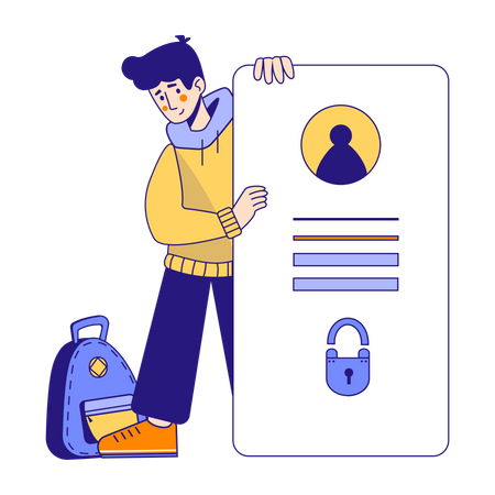 Man using secure login  Illustration