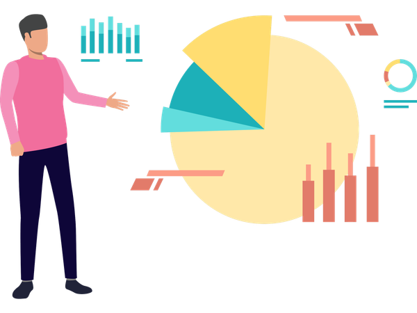 Man using smart dashboard  Illustration