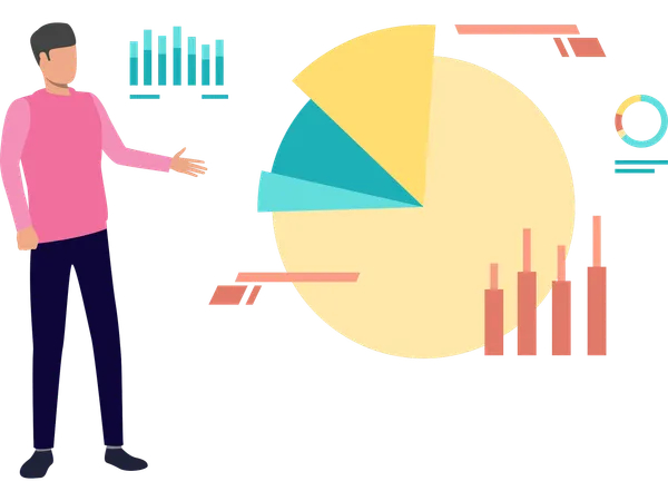 Man using smart dashboard  Illustration