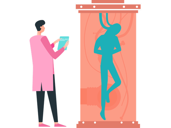 Man using smart technology  Illustration