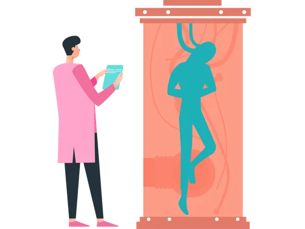Man using smart technology  Illustration
