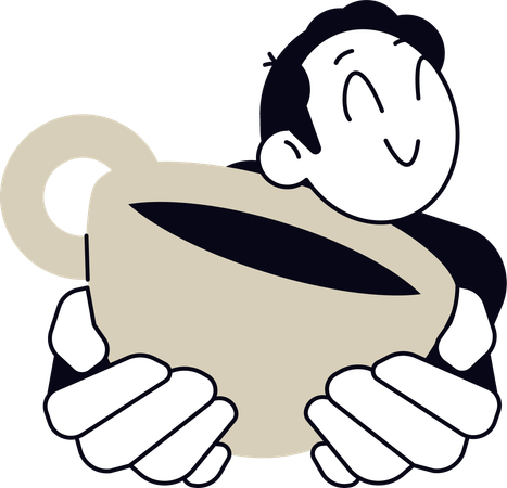 Man using take away coffee  Illustration