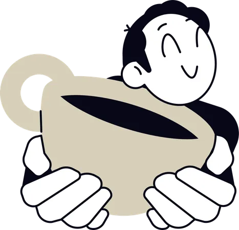 Man using take away coffee  Illustration