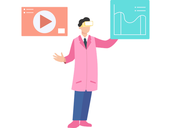 Man using user interaction  Illustration