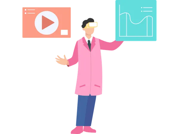 Man using user interaction  Illustration