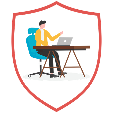 Man using Virtual Private Network  Illustration