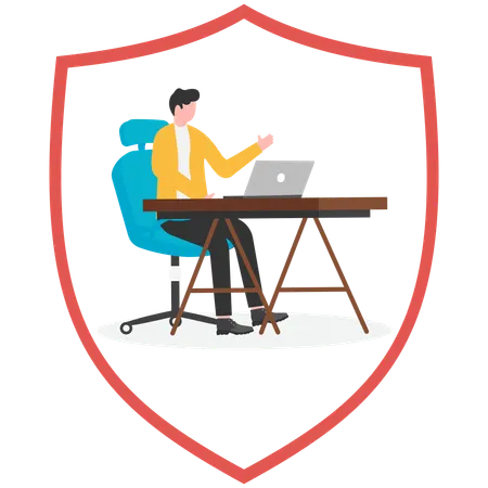 Man using Virtual Private Network  Illustration