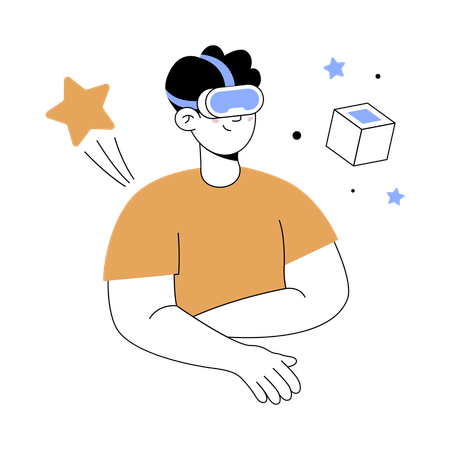 Man using virtual reality  Illustration