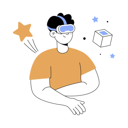 Man using virtual reality  Illustration