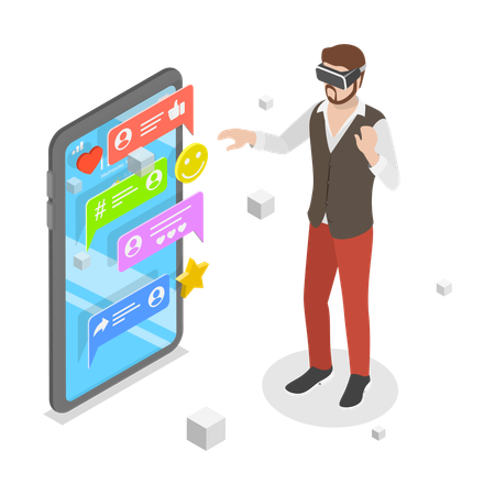 Man using VR app  Illustration