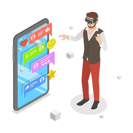 Man using VR app  Illustration