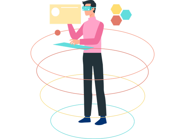 Man using vr glasses  Illustration