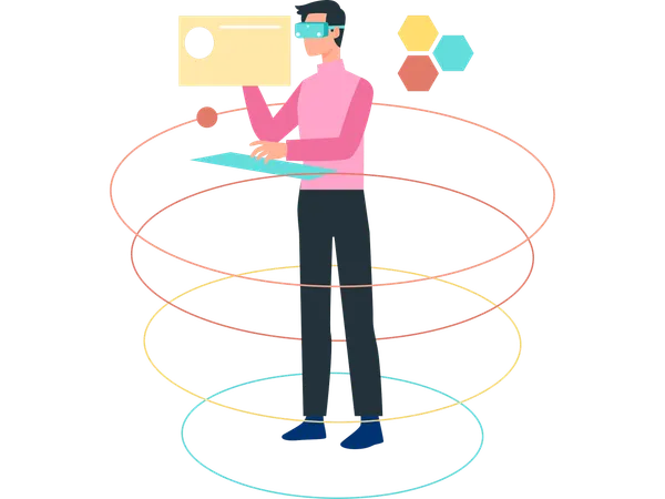 Man using vr glasses  Illustration