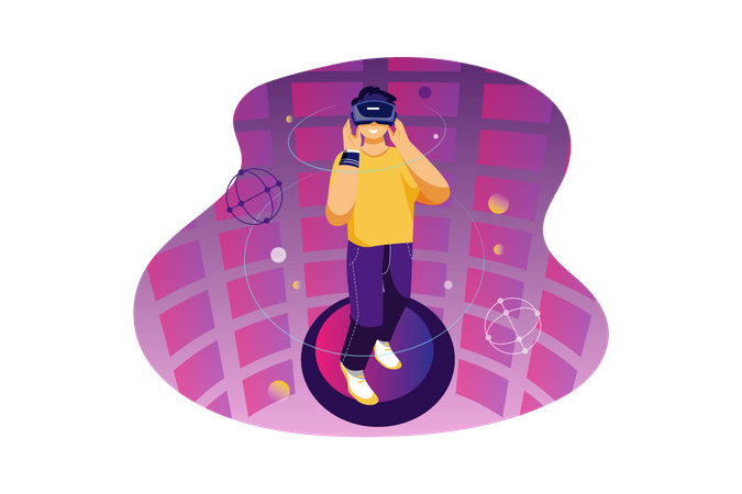 Man using VR tech  Illustration