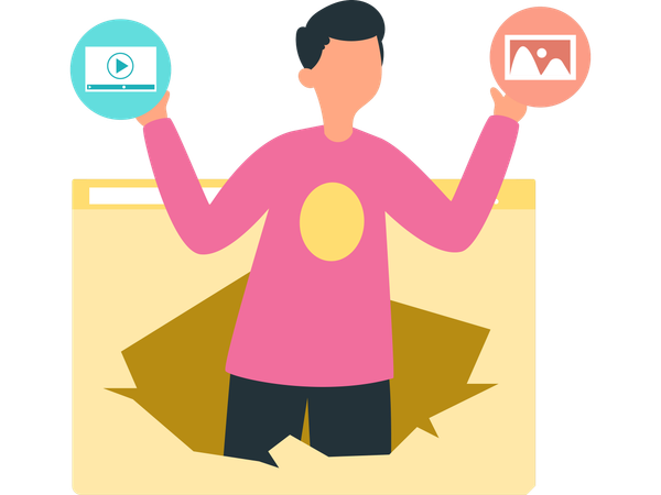Man using web service  Illustration