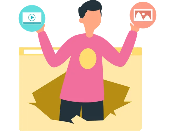 Man using web service  Illustration