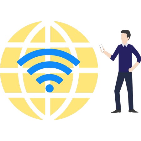 Man using Wi-Fi  Illustration