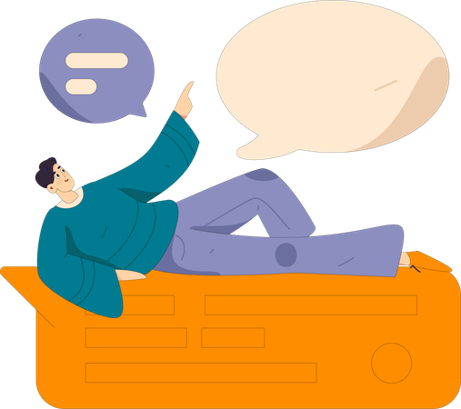 Man views at email messages  Illustration