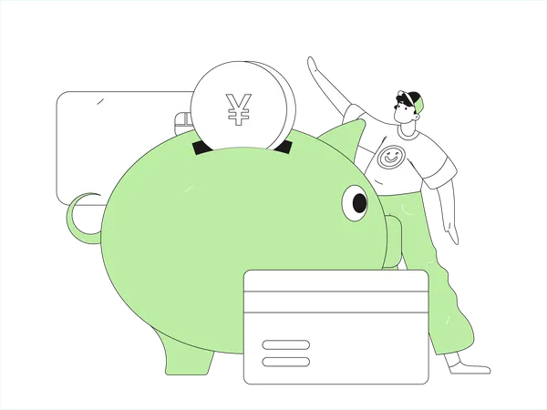 Man views at shopping receipts for budget  Illustration