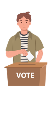 Man Voting at Polling Station and Civic Duty in Election Event  Illustration