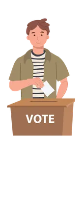 Man Voting at Polling Station and Civic Duty in Election Event  Illustration