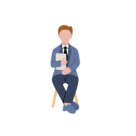 Man waiting for job interview  Illustration