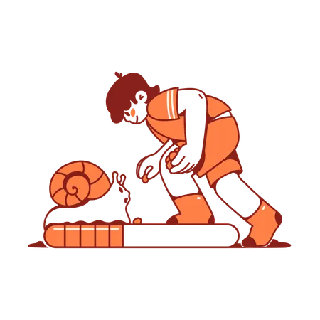 Man waits for slow file uploads  Illustration