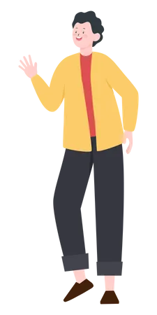 Man waiving hand  Illustration