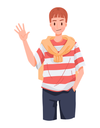 Man waiving hand  Illustration