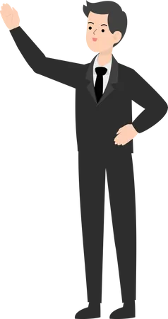 Man Waiving Hand  Illustration