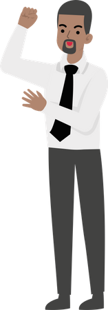 Man Waiving Hand  Illustration