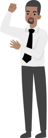 Man Waiving Hand  Illustration